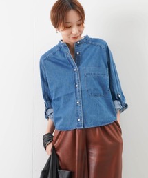 ブランバスク　パールボタン　デニムシャツ blanc basque（ブランバスク） 10%OFFクーポン シャツ レディース 8oz