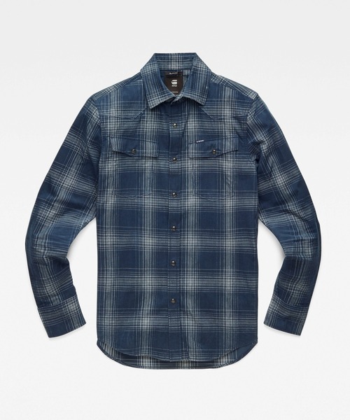 G-STAR（ジースター）の「3301 SLIM SHIRT CHECK/チェックシャツ（シャツ/ブラウス・メンズ・チェック/ブルー系その他・MEDIUM/X-SMALL/X-LARGE/SMALL/LARGE）」の8枚目の写真