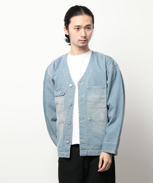 Anytime Songs（エニータイムソングス）の「ダックノーカラーワークカバーオール（その他アウター・メンズ・ライトブルー/ブラック/オフホワイト/オリーブ/キャメル・MEDIUM/LARGE）」の4枚目の写真