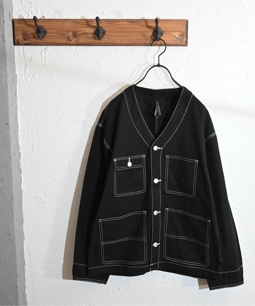 Anytime Songs（エニータイムソングス）の「ダックノーカラーワークカバーオール（その他アウター・メンズ・ライトブルー/ブラック/オフホワイト/オリーブ/キャメル・MEDIUM/LARGE）」の3枚目の写真