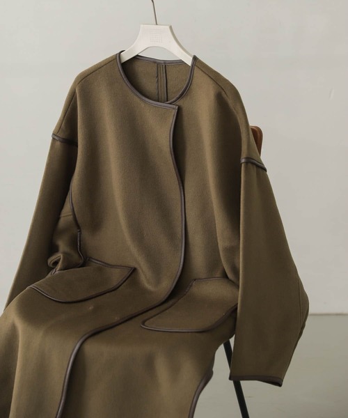 SENSE OF PLACE by URBAN RESEARCH（センスオブプレイスバイアーバンリサーチ）の「パイピングコート（その他アウター・レディース・チャコールグレー/カーキ/アイボリー/モカ・ONE）」の4枚目の写真