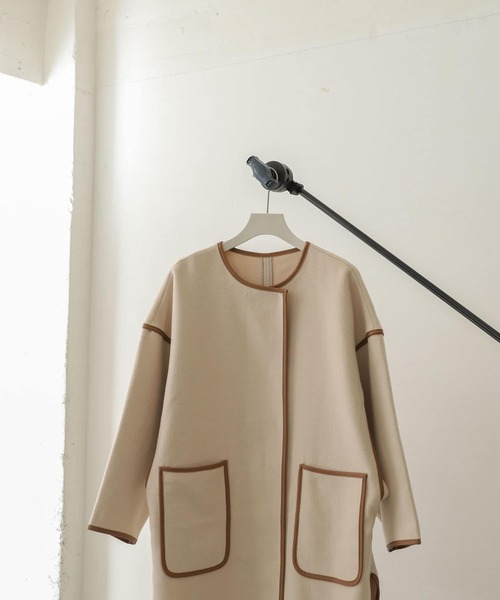 SENSE OF PLACE by URBAN RESEARCH（センスオブプレイスバイアーバンリサーチ）の「パイピングコート（その他アウター・レディース・チャコールグレー/カーキ/アイボリー/モカ・ONE）」の2枚目の写真