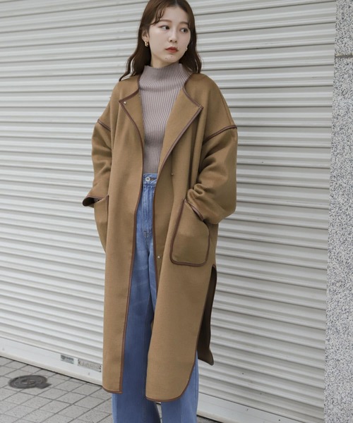 値下げ⭐︎cen. パイピングコート キャメル SENSE OF PLACE by URBAN RESEARCH（センスオブプレイスバイアーバン