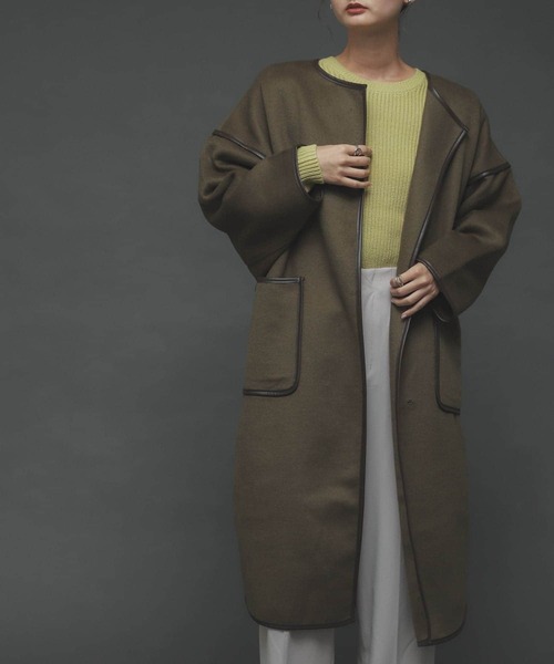 SENSE OF PLACE by URBAN RESEARCH（センスオブプレイスバイアーバンリサーチ）の「パイピングコート（その他アウター・レディース・チャコールグレー/カーキ/アイボリー/モカ・ONE）」の17枚目の写真