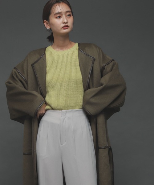 SENSE OF PLACE by URBAN RESEARCH（センスオブプレイスバイアーバンリサーチ）の「パイピングコート（その他アウター・レディース・チャコールグレー/カーキ/アイボリー/モカ・ONE）」の18枚目の写真