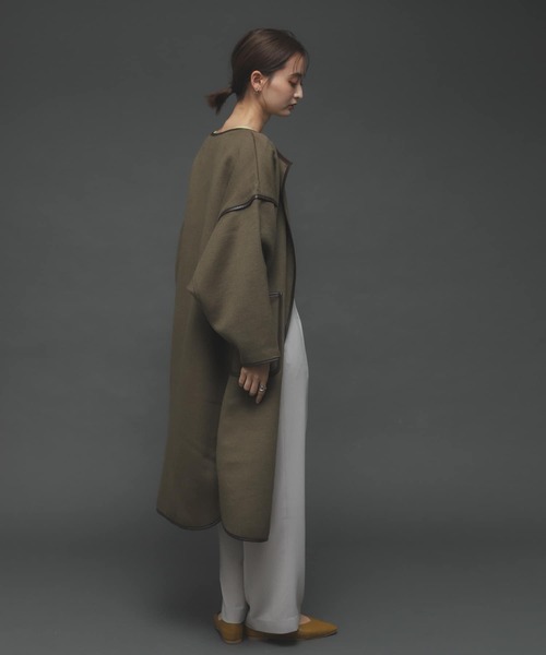 SENSE OF PLACE by URBAN RESEARCH（センスオブプレイスバイアーバンリサーチ）の「パイピングコート（その他アウター・レディース・チャコールグレー/カーキ/アイボリー/モカ・ONE）」の20枚目の写真