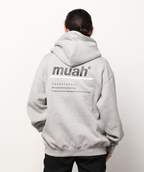 muahmuah（ムーアムーア）の「WEB限定 muahmuah-ムアムア バックロゴプルパーカー【MUT21930】（パーカー・レディース・ホワイト/ブラック/ネイビー/グレー/カーキ/ラベンダー・FREE）」の16枚目の写真