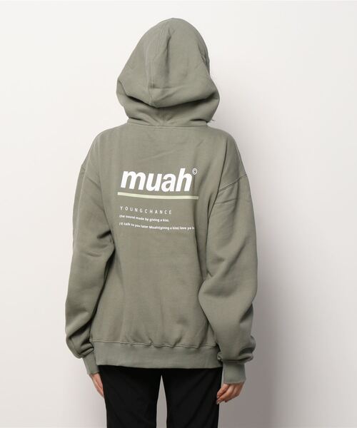 muahmuah（ムーアムーア）の「WEB限定 muahmuah-ムアムア バックロゴプルパーカー【MUT21930】（パーカー・レディース・ホワイト/ブラック/ネイビー/グレー/カーキ/ラベンダー・FREE）」の17枚目の写真