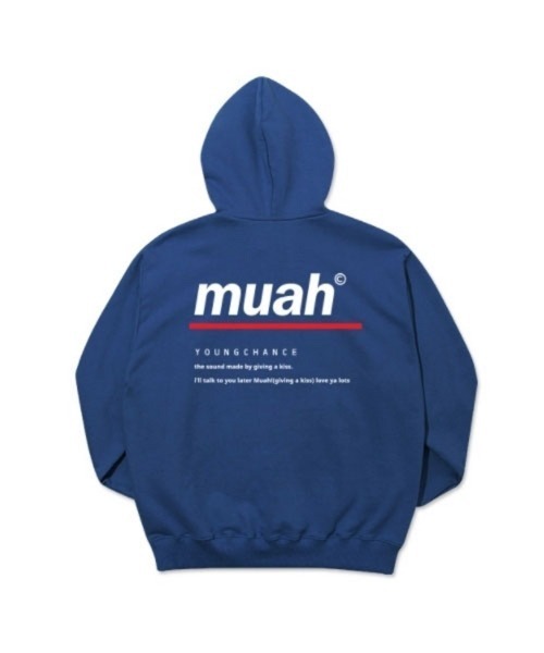 muahmuah ネイビー (ブルー)パーカー【韓国】 muahmuah（ムアムア）のレディースパーカー一覧 | 60% - アジア