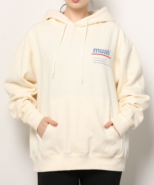 muahmuah（ムーアムーア）の「WEB限定 muahmuah-ムアムア バックロゴプルパーカー【MUT21930】（パーカー・レディース・ホワイト/ブラック/ネイビー/グレー/カーキ/ラベンダー・FREE）」の19枚目の写真