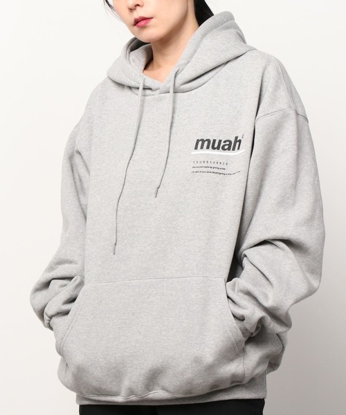 muahmuah（ムーアムーア）の「WEB限定 muahmuah-ムアムア バックロゴプルパーカー【MUT21930】（パーカー・レディース・ホワイト/ブラック/ネイビー/グレー/カーキ/ラベンダー・FREE）」の20枚目の写真