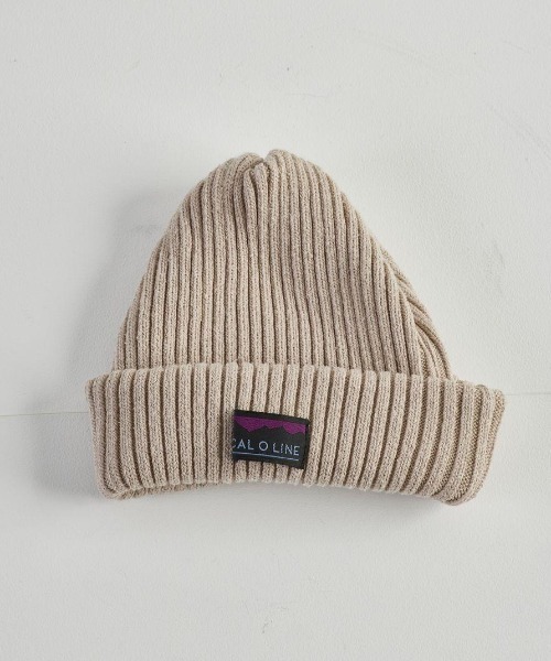 CAL O LINE（キャルオーライン）の「CAL O LINE /キャルオーライン　SILK WATCH CAP シルクワッチキャップ　CL212-100（ニットキャップ/ビーニー・メンズ・ブラック/ベージュ/ネイビー/グリーン/アイボリー/ライトピンク・FREE）」の2枚目の写真