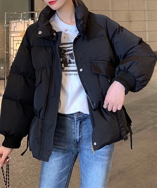 FRP（エフアールピー）の「YUGA 　ウエストリボン　ダウン　ジャケットコート（ダウンジャケット/コート・レディース・ブラック/オフホワイト・FREE）」の15枚目の写真