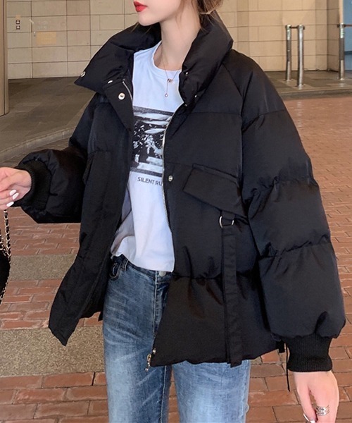 FRP（エフアールピー）の「YUGA 　ウエストリボン　ダウン　ジャケットコート（ダウンジャケット/コート・レディース・ブラック/オフホワイト・FREE）」の9枚目の写真