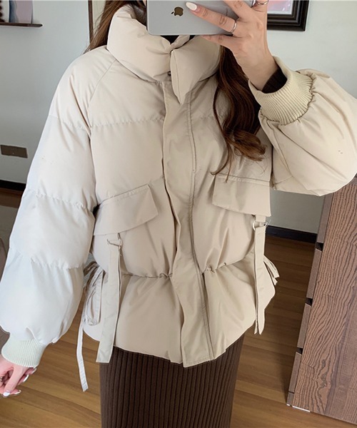 FRP（エフアールピー）の「YUGA 　ウエストリボン　ダウン　ジャケットコート（ダウンジャケット/コート・レディース・ブラック/オフホワイト・FREE）」の22枚目の写真