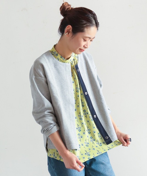 NOMBRE IMPAIR(ノンブルアンペール)の「変形ダブル鹿の子 ワイドカーデ(カーディガン/ボレロ・レディース・ホワイト/グレー・FREE)」の2枚目の写真