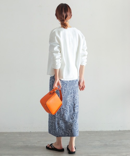 NOMBRE IMPAIR(ノンブルアンペール)の「変形ダブル鹿の子 ワイドカーデ(カーディガン/ボレロ・レディース・ホワイト/グレー・FREE)」の6枚目の写真