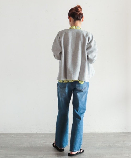 NOMBRE IMPAIR(ノンブルアンペール)の「変形ダブル鹿の子 ワイドカーデ(カーディガン/ボレロ・レディース・ホワイト/グレー・FREE)」の9枚目の写真