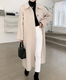ベルト付きロングコート