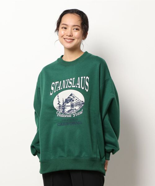 ems excite(エムズエキサイト)の「プリントBIGトレーナー(Tシャツ/カットソー・レディース・オフホワイト/グリーン/レッド・FREE)」の5枚目の写真