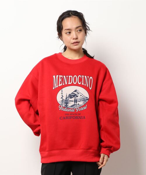 ems excite(エムズエキサイト)の「プリントBIGトレーナー(Tシャツ/カットソー・レディース・オフホワイト/グリーン/レッド・FREE)」の8枚目の写真