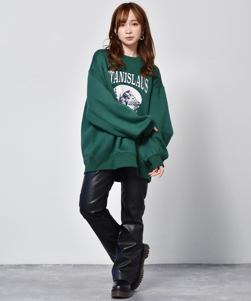 ems excite(エムズエキサイト)の「プリントBIGトレーナー(Tシャツ/カットソー・レディース・オフホワイト/グリーン/レッド・FREE)」の16枚目の写真