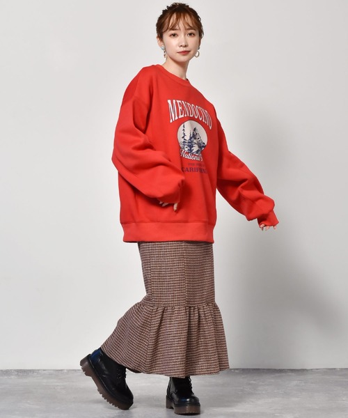 ems excite(エムズエキサイト)の「プリントBIGトレーナー(Tシャツ/カットソー・レディース・オフホワイト/グリーン/レッド・FREE)」の19枚目の写真