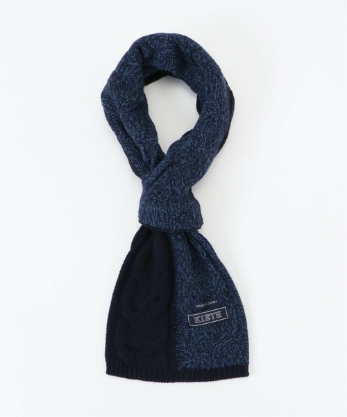 KIETH（キース）の「2トーンケーブルコンパクトマフラー（マフラー・メンズ・ダークブルー/チャコールグレー/ブラック/ネイビー・FREE）」の4枚目の写真