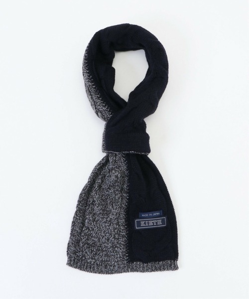KIETH（キース）の「2トーンケーブルコンパクトマフラー（マフラー・メンズ・ダークブルー/チャコールグレー/ブラック/ネイビー・FREE）」の3枚目の写真