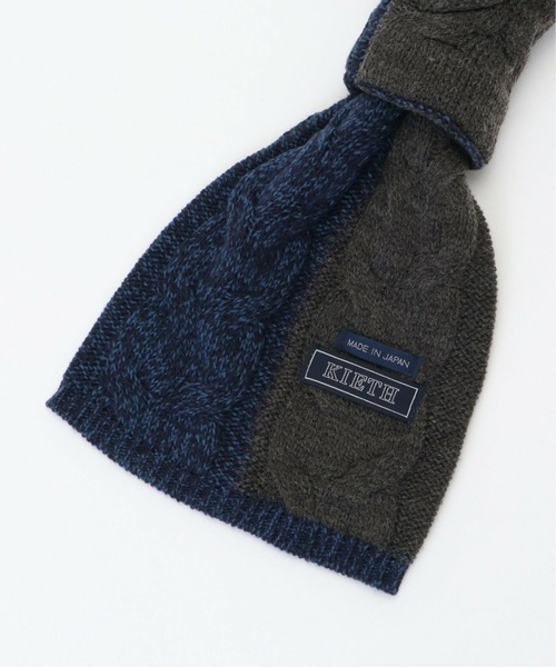 KIETH（キース）の「2トーンケーブルコンパクトマフラー（マフラー・メンズ・ダークブルー/チャコールグレー/ブラック/ネイビー・FREE）」の10枚目の写真
