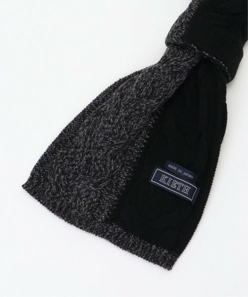 KIETH（キース）の「2トーンケーブルコンパクトマフラー（マフラー・メンズ・ダークブルー/チャコールグレー/ブラック/ネイビー・FREE）」の9枚目の写真