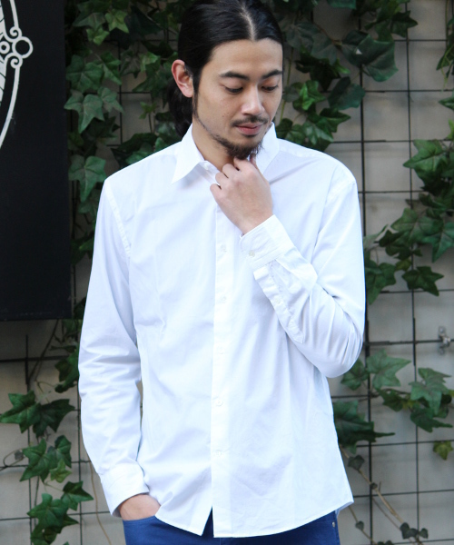 417 EDIFICE（フォーワンセブンエディフィス）の「◇ブロードレギュラーカラーシャツ（シャツ/ブラウス・メンズ・ホワイト/グリーン/ブルー/ネイビー・SMALL/LARGE/MEDIUM）」の2枚目の写真