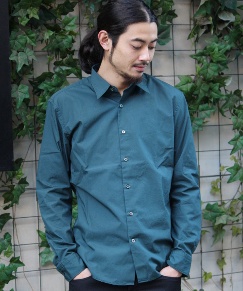 417 EDIFICE（フォーワンセブンエディフィス）の「◇ブロードレギュラーカラーシャツ（シャツ/ブラウス・メンズ・ホワイト/グリーン/ブルー/ネイビー・SMALL/LARGE/MEDIUM）」の3枚目の写真