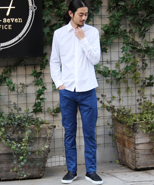 417 EDIFICE（フォーワンセブンエディフィス）の「◇ブロードレギュラーカラーシャツ（シャツ/ブラウス・メンズ・ホワイト/グリーン/ブルー/ネイビー・SMALL/LARGE/MEDIUM）」の5枚目の写真