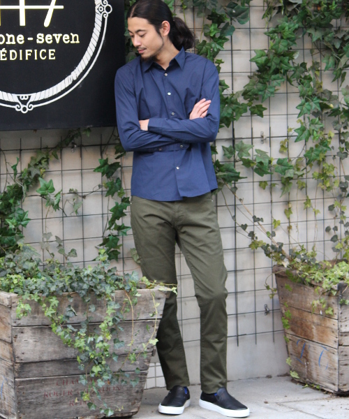 417 EDIFICE（フォーワンセブンエディフィス）の「◇ブロードレギュラーカラーシャツ（シャツ/ブラウス・メンズ・ホワイト/グリーン/ブルー/ネイビー・SMALL/LARGE/MEDIUM）」の7枚目の写真