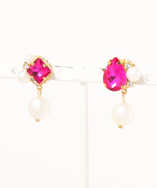 tone（トーン）の「【MUURABBTI】ビジューとパールピアス(MA)（ピアス（両耳用）・レディース・その他/エメラルド/その他2/コバルトブルー/アクア/バイオレット・FREE）」の9枚目の写真