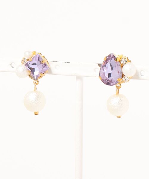 tone（トーン）の「【MUURABBTI】ビジューとパールピアス(MA)（ピアス（両耳用）・レディース・その他/エメラルド/その他2/コバルトブルー/アクア/バイオレット・FREE）」の12枚目の写真