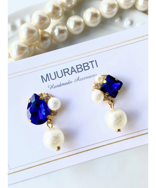 tone（トーン）の「【MUURABBTI】ビジューとパールピアス(MA)（ピアス（両耳用）・レディース・その他/エメラルド/その他2/コバルトブルー/アクア/バイオレット・FREE）」の13枚目の写真