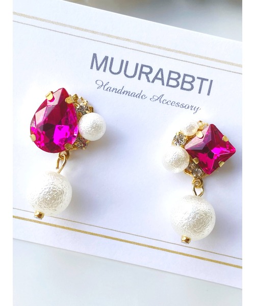 tone（トーン）の「【MUURABBTI】ビジューとパールピアス(MA)（ピアス（両耳用）・レディース・その他/エメラルド/その他2/コバルトブルー/アクア/バイオレット・FREE）」の21枚目の写真