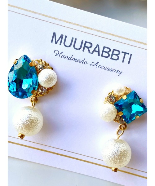 tone（トーン）の「【MUURABBTI】ビジューとパールピアス(MA)（ピアス（両耳用）・レディース・その他/エメラルド/その他2/コバルトブルー/アクア/バイオレット・FREE）」の22枚目の写真