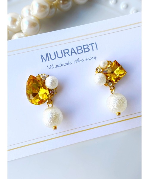 tone（トーン）の「【MUURABBTI】ビジューとパールピアス(MA)（ピアス（両耳用）・レディース・その他/エメラルド/その他2/コバルトブルー/アクア/バイオレット・FREE）」の11枚目の写真