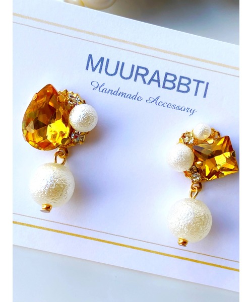 tone（トーン）の「【MUURABBTI】ビジューとパールピアス(MA)（ピアス（両耳用）・レディース・その他/エメラルド/その他2/コバルトブルー/アクア/バイオレット・FREE）」の14枚目の写真