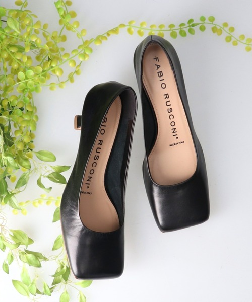 FABIO RUSCONI（ファビオルスコーニ）の「【FABIO RUSCONI】ワイドスクエアトウパンプス(F21101)（パンプス・レディース・ブラック/ライトベージュ・38/39/35/36/37）」の2枚目の写真