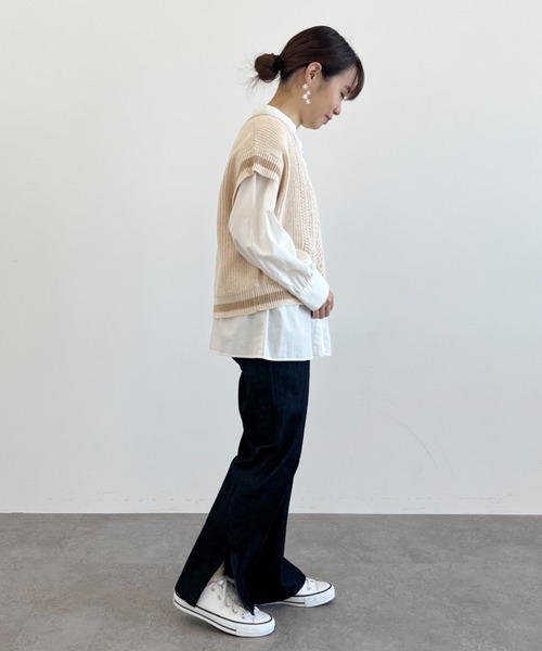 SLURR（スラ―）の「デニムフレアパンツ（デニムパンツ・レディース・インディゴブルー/ライトインディゴブルー・S/M）」の18枚目の写真