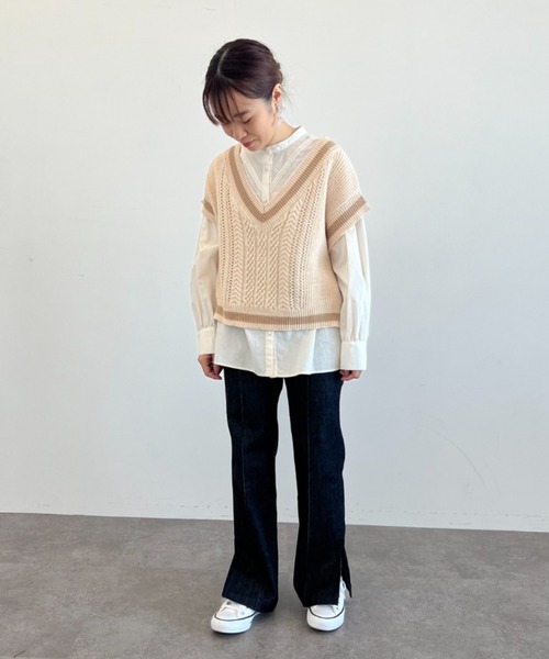 SLURR（スラ―）の「デニムフレアパンツ（デニムパンツ・レディース・インディゴブルー/ライトインディゴブルー・S/M）」の20枚目の写真