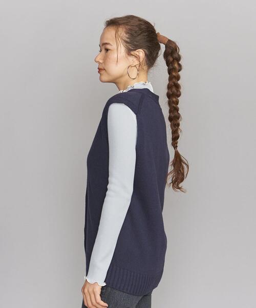 BEAUTY&YOUTH UNITED ARROWS(ビューティーアンドユースユナイテッドアローズ)の「BY フロントボタン Vネック ベスト -ウォッシャブル-◆(ベスト・レディース・ネイビー/グレー・FREE)」の4枚目の写真