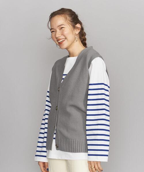 BEAUTY&YOUTH UNITED ARROWS(ビューティーアンドユースユナイテッドアローズ)の「BY フロントボタン Vネック ベスト -ウォッシャブル-◆(ベスト・レディース・ネイビー/グレー・FREE)」の9枚目の写真