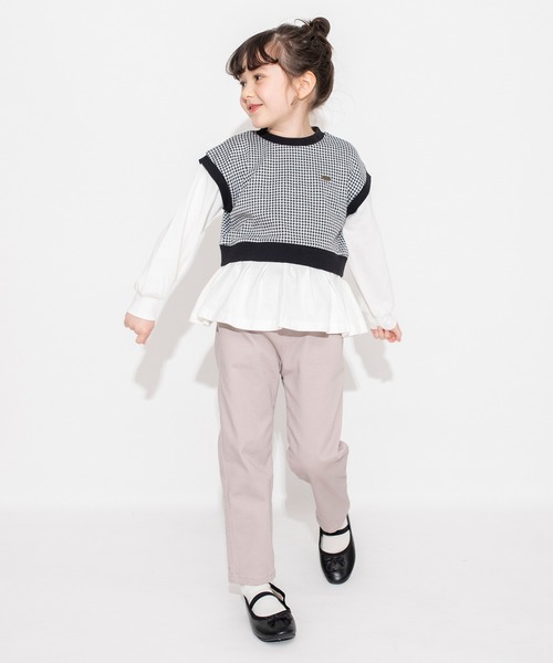 BRANSHES(ブランシェス)の「【マカロンパンツ】テーパードシルエットロングパンツ(チノパンツ・キッズ・ブラック/ネイビー/ピンク/ブルー/キナリ・110/150/130/120/90/140/100)」の10枚目の写真