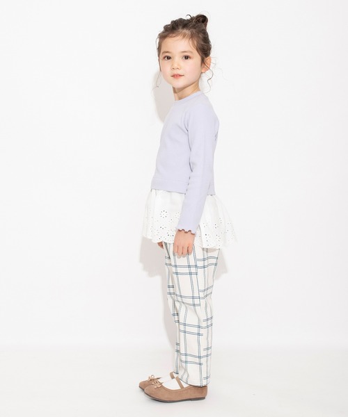 BRANSHES(ブランシェス)の「【マカロンパンツ】テーパードシルエットロングパンツ(チノパンツ・キッズ・ブラック/ネイビー/ピンク/ブルー/キナリ・110/150/130/120/90/140/100)」の6枚目の写真