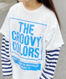GROOVY COLORS/グルービーカラーズ テンジク GROOVY COLORS レイヤード L/S TEE 長袖シャツ ロゴロンT